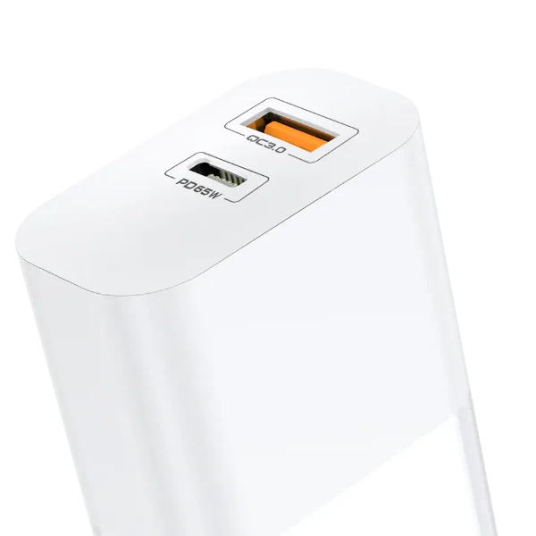 Aspor A851 Gan Charger 65W QC3.0 Wall Charger Multi Port USB Adapter